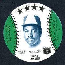 1985 Thom McAn Jox Disc Disk Tough Early Tony Gwynn San Diego Padres 