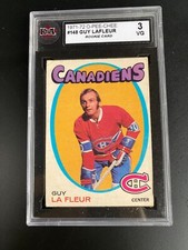 1971-72 O-Pee-Chee GUY LAFLEUR Rookie RC Montreal Canadiens Hockey Card 148 KSA3