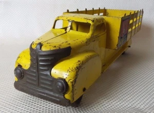 Vintage 1940’s Marx Coca Cola Yellow Pressed Steel Delivery Toy Truck Sprite Boy - Picture 1 of 12