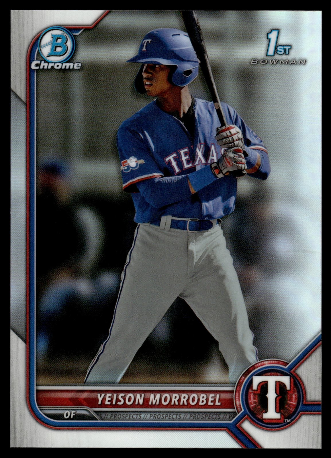 2022 1st Bowman Chrome Refractor Yeison Morrobel #BCP-200 /499 Texas Rangers