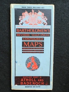 Vintage Bartholomew Map of Atholl & Badenoch (c1935) Scotland Sheet 16, Cloth - Picture 1 of 1