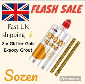 SALE! 2x GLITTER GOLD Mould Resistant Epoxy Grout UK FASTSHIPPING - Picture 1 of 8