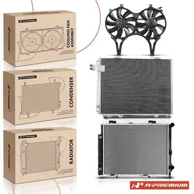 Radiator & A/C Condenser & Cooling Fan Kit for Mercedes-Benz E320 1996-1997 3.2L - Image 1 of 4