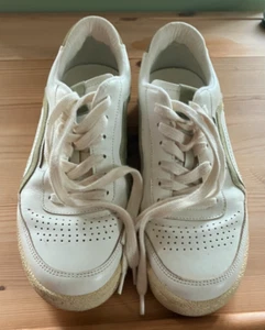 Marc O Polo Damen Sneaker Turnschuhe Leder Weiß Olivgrün Größe 39 - Bild 1 von 6