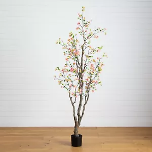7.5’ Cherry Blossom Artificial Tree Home Decor. Retail $405 - Picture 1 of 4