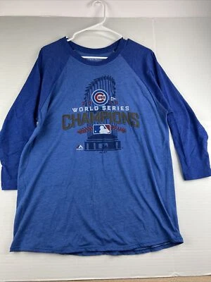 Chicago Cubs World Series Champions 2016 Majestic Threads Shirt Women's XLarge - Image 1 of 4