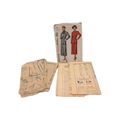 Vintage 1940s SIMPLICITY  2574  Pattern 34B sz 16 Blazer/ Skirt - Image 1 of 4