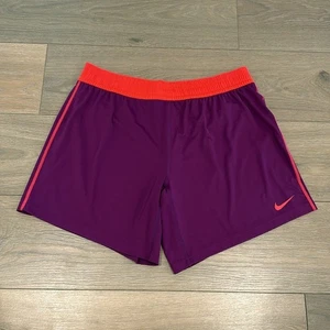 NIKE Purple Coral Red Dri-Fit Polyester Active Gym Workout Summer Shorts Size M - Picture 1 of 11