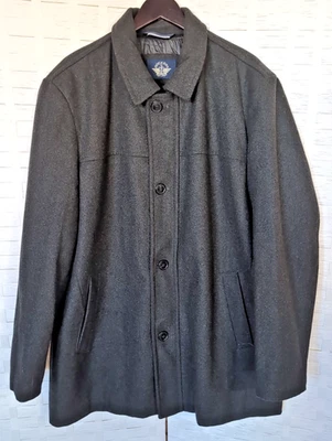 Dockers Size XXL Men's Wool Lined Coat Jacket Dark Gray EUC Zip & Button - Image 1 of 4