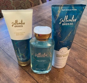 Bath & Body Works SALTWATER BREEZE Ultra Shea Body Cream Shower Gel body Wash - Picture 1 of 5