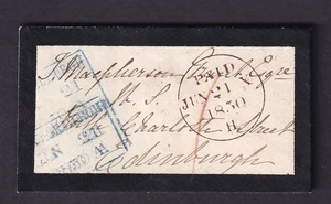 Scotland 1850 miniature mourning envelope Local Edinburgh use Paid & 1 in red - Picture 1 of 2