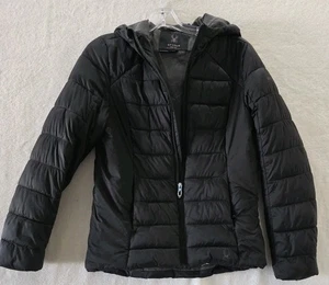 Abrigo chaqueta corta acolchada Spyder Clara para mujer pequeño con capucha negro poli aislante - Imagen 1 de 10