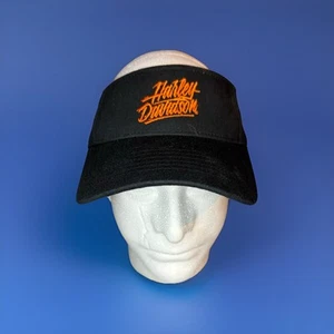 Harley Davidson Sun Visor Hat Black Adjustable S&P Williamstown, WV Vintage EUC - Picture 1 of 8