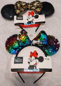2 Disney Minnie Mouse Ear Headbands 2 STYLES: FUN PARTY FAVORS NEW N CARDS #6 - Picture 1 of 5