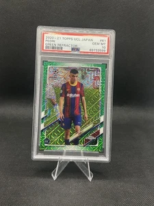 2020-21 Topps Chrome UCL Pedri Japan Green Refractor Rookie RC /99 #61 PSA 10 - Bild 1 von 2