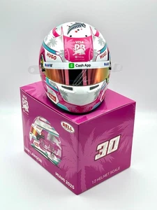 F1 Racing Bulls Liam Lawson signiert 2025 Miami 1:2 Mini Helm mit T/O 🇦🇺 - Bild 1 von 10