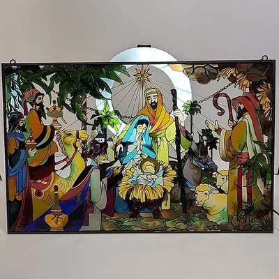 Belén Joan Baker Suncatcher 2003 religioso cristiano nacimiento de Cristo Foto 1 de 4