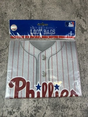 Philadelphia Phillies MLB Baseball Party Favor Loot Bags 1 Pack Of 8 Bags New - Image 1 of 4