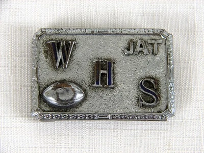 Hebilla de cinturón vintage de gancho rápido WHS fútbol escuela secundaria Foto 1 de 2