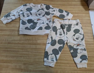 Disney Bebé Niño Talla 6-9 Meses Mezcla Algodón Blanco Mickey Mouse Conjunto Sudadera - Imagen 1 de 3