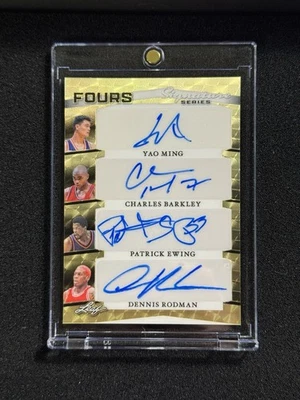 Leaf Fours 2025 1/1 Quad SuperFractor Auto Yao Ming Charles Barkley Ewing Rodman Foto 1 de 2
