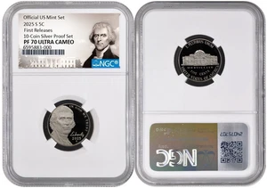 2025 S Jefferson Nickel 5C From 10 Coin Silver Proof NGC PF 70 UC First Releases - Picture 1 of 1