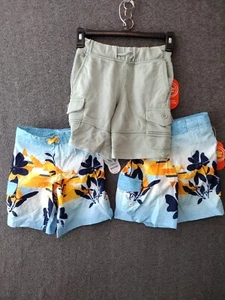 Wonder Nation Boys 3-Pack 2 Quick Dry Swim Shorts + 1 Terry Cargo Shorts S 6-7 - Picture 1 of 10