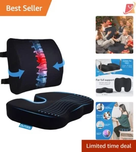 Memory Foam Seat Cushion & Lumbar Support Pillow for Pain Relief, Portable & ... - Picture 1 of 10