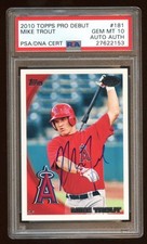 PSA 10 MIKE TROUT 2010 TOPPS PRO DEBUT RC AUTOGRAPH PSA/DNA 3X MVP 1/1    POP 1