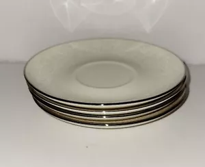 Gorham BRIDAL BOUQUET Set di 4 piattini (6") FINE CHINA crema + bordo platino - Foto 1 di 16