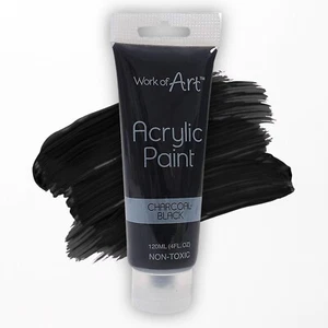 120ml Acrylic Paint Charcoal Tube Ideal For Kids Arts Craft Painting School Home - Picture 1 of 14