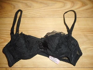 34A AGENT PROVOCATEUR BLACK UNDERWIRED BRA WITH FRILLY CUPS NEW - Picture 1 of 1