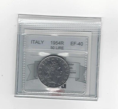 1954R  Italy, 50 Lire,  Coin Mart Graded **EF-40** - Image 1 of 2