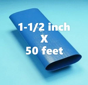 1-1/2 Zoll x 50 Fuß Rolle blau PVC flach verlegen Wasserablaufschlauch SF-10 - Bild 1 von 2