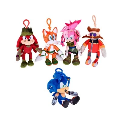 SONIC Prime Portachiavi Clip Peluche 15cm EGGMAN MILES KNUCKLES Bambini Ragazzi