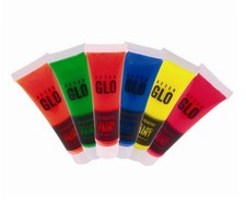 6 x COLORI VERNICE UV FLUORESCENTE FLUO PITTURA VISO CORPO PELLE HALLOWEEN