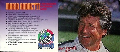 MARIO ANDRETTI 1994 LAGUNA SECA GRAND PRIX RACING MEMORABILIA RACEWAY BROCHURE - Image 1 of 3