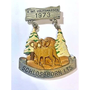 1973 Große Deutsche Medaille Pin 4 Int VOLKSMARCH Schlossborn I TS Emaille B Lair Vint - Bild 1 von 4