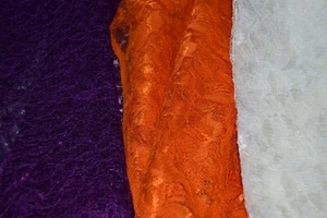 AEL FLORAL SOFT LACE FABRIC MATERIAL -100 % POLYESTER WIDTH 112 CM - Picture 1 of 18