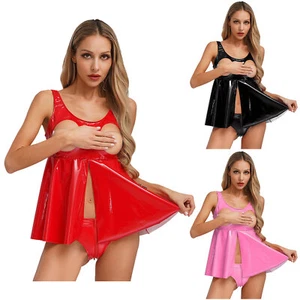 Women Top Crop Tops Vest Cupless Bra Teddy Sleeveless Party Clubwear Costumes - Picture 1 of 39