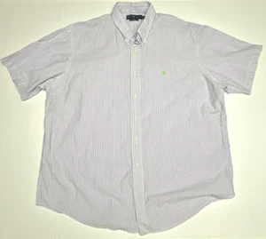 Ralph Lauren Mens Size XXL Seersucker Shirt Striped Button Down Classic Fit - Picture 1 of 4
