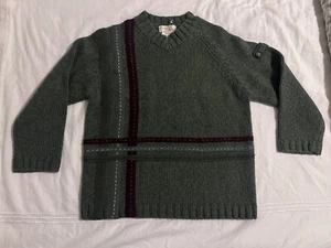 Catimini Atelier Boys Sweater Size 6Y Green Knit Pullover with Button Sleeve - Picture 1 of 6