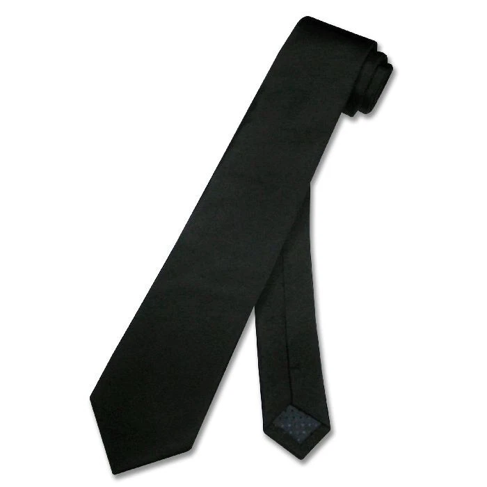 Corbata de cuello estrecho ajustada NEGRA delgada para hombre COVONA 2,5" de ancho Foto 1 de 1