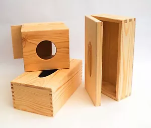 Square / Rectangular Plain Wooden Tissue Box Cover Wood Holder for Decoupage - Picture 1 of 20