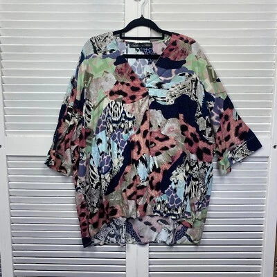 Willow Tree Top Womens Small Medium Multicoloured 3/4 Sleeve Rayon - image 1 of 4