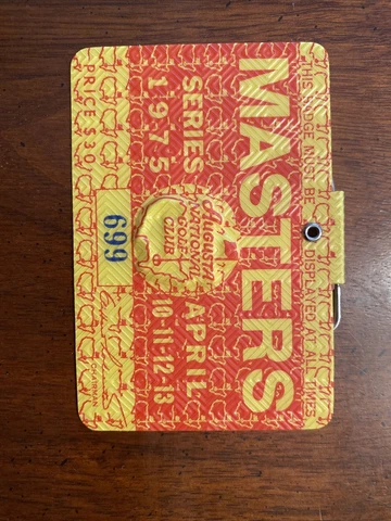 1975 MASTERS BADGES TICKET AUGUSTA NATIONAL Cover