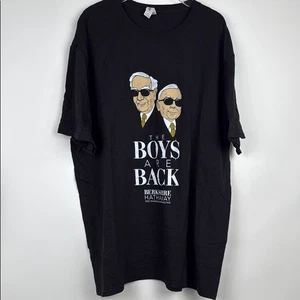 Warren Buffett Berkshire Hathaway Boys are Back Meeting Black T-shirt 2022 XL - Picture 1 of 5