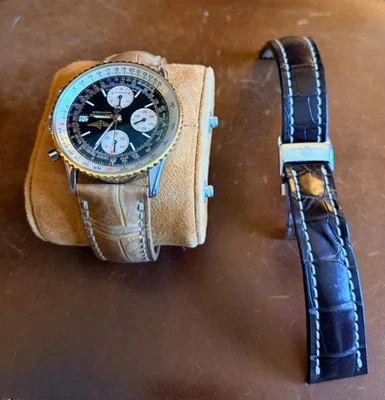 Breitling Old Navitimer 42 Dos Tonos Vintage Oro Amarillo Esfera Negra Papeles 81610 Foto 1 de 4