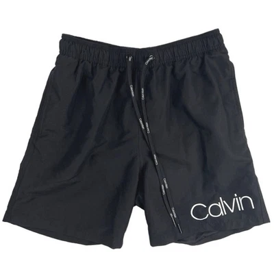 Calvin Klein Mens Elastic Waist Drawstring Logo Swimwear Swim Trunks Shorts Sz S - Image 1 of 4