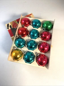 Shiny Bright 12 Christmas Ornaments with Box USA - Picture 1 of 5